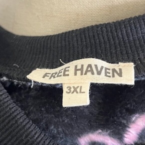 Free Haven Black Velour Love Shorts & Sweatshirt 2 Piece Women’s 3XL - Picture 10 of 10